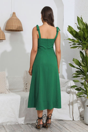 Correas de Espagueti Verde Vestido de Verano